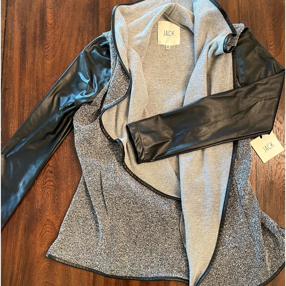 Jack shawl pho leather detail jacket